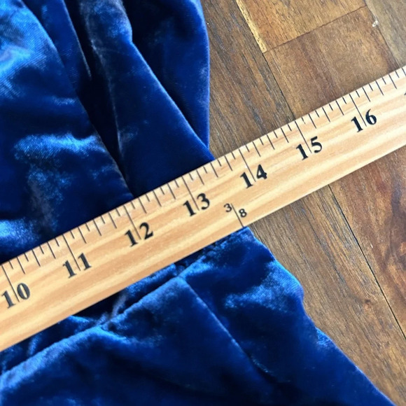 New Anthropologie Sapphire Winter Blue Strappy Velvet Slip Dress Size 14 - Picture 7 of 14